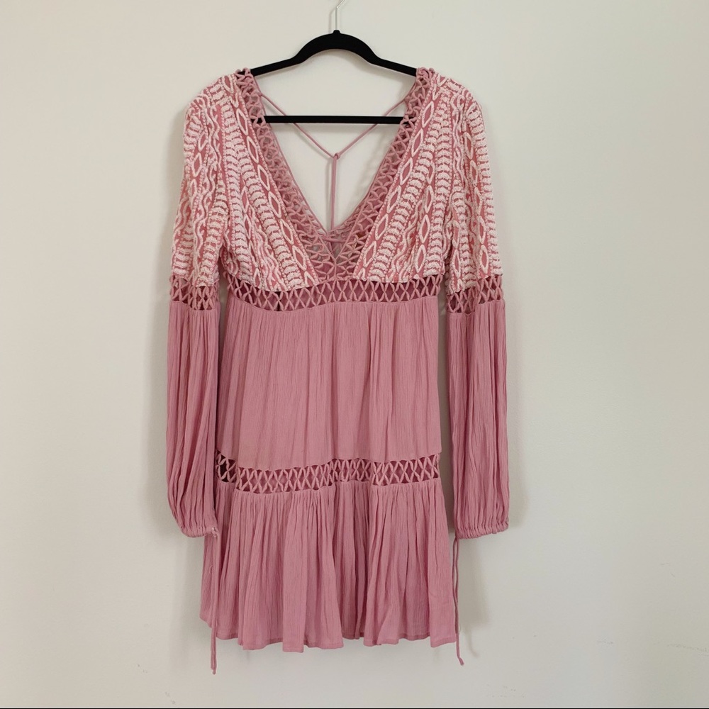 Free People embroidered mini dress